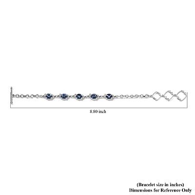 Brazilian Periwinkle Bloom Petalite and White Zircon Toggle Clasp Bracelet Platinum Over Sterling Silver (7.25 In) 5.30 ctw