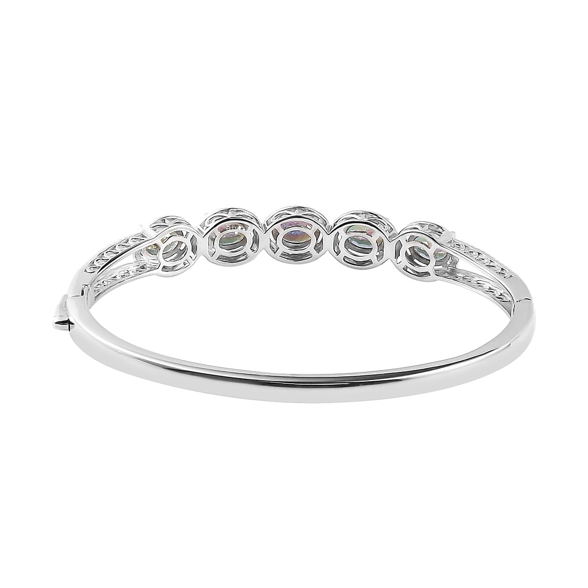 Periwinkle Bloom Petalite Bangle Bracelet in Platinum Over Sterling Silver (8.00 In) 18.40 Grams 4.35 ctw image number 4