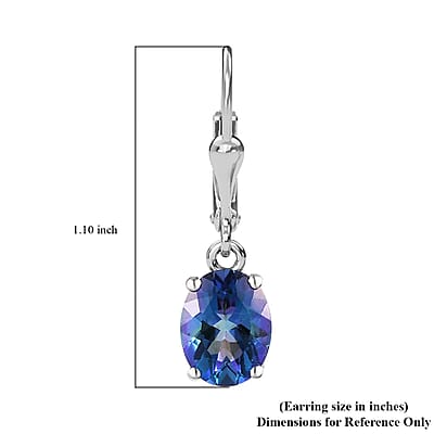 Brazilian Periwinkle Bloom Petalite Lever Back Earrings in Platinum Over Sterling Silver 2.75 ctw