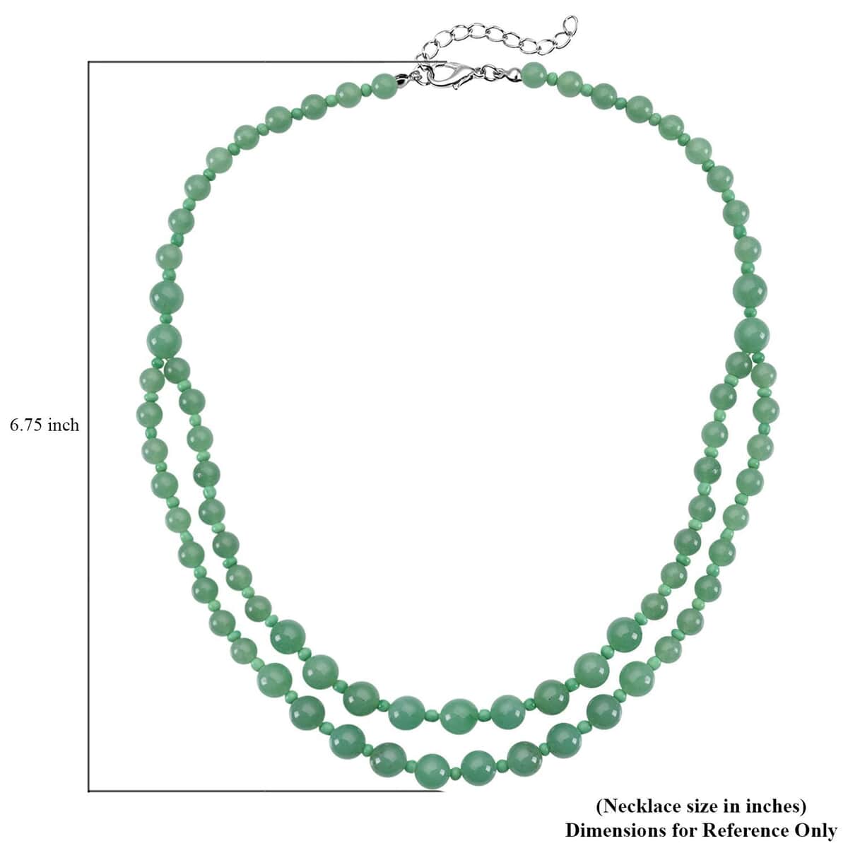 green-aventurine-and-green-glass-2-row-beaded-necklace-18-20-inches-in-silvertone-166.00-ctw image number 5