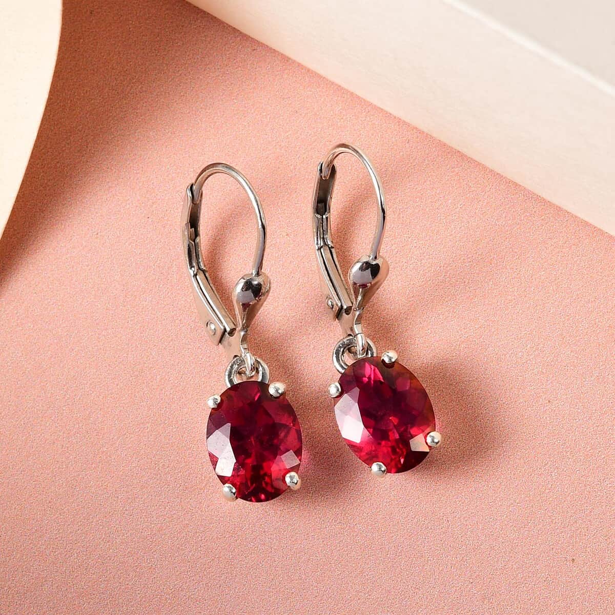 Brazilian Pink Petalite Lever Back Earrings in Platinum Over Sterling Silver 2.75 ctw image number 1