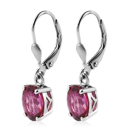 Brazilian Pink Petalite Lever Back Earrings in Platinum Over Sterling Silver 2.75 ctw image number 3