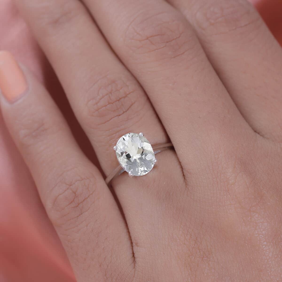 Brazilian Petalite Solitaire Ring in Platinum Over Sterling Silver (Size 10.0) 2.00 ctw image number 2