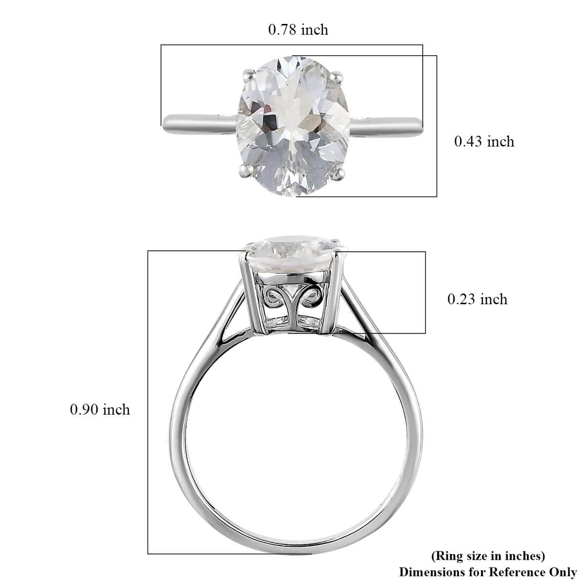 Petalite Solitaire Ring in Platinum Over Sterling Silver (Size 10.0) 2.00 ctw image number 5