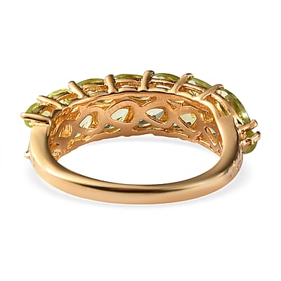 Arizona Peridot Ring in Vermeil Yellow Gold Over Sterling Silver (Size 10.0) 2.15 ctw