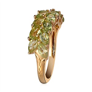 Arizona Peridot Ring in Vermeil Yellow Gold Over Sterling Silver (Size 5.0) 2.15 ctw