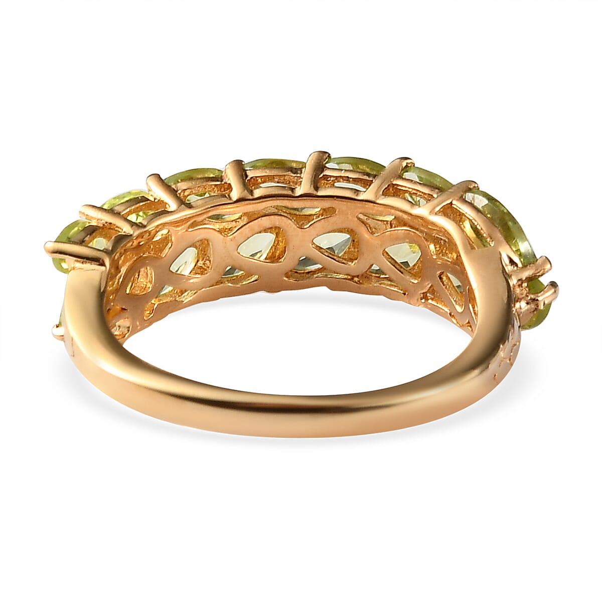 Arizona Peridot Ring in Vermeil Yellow Gold Over Sterling Silver (Size 9.0) 2.15 ctw image number 4
