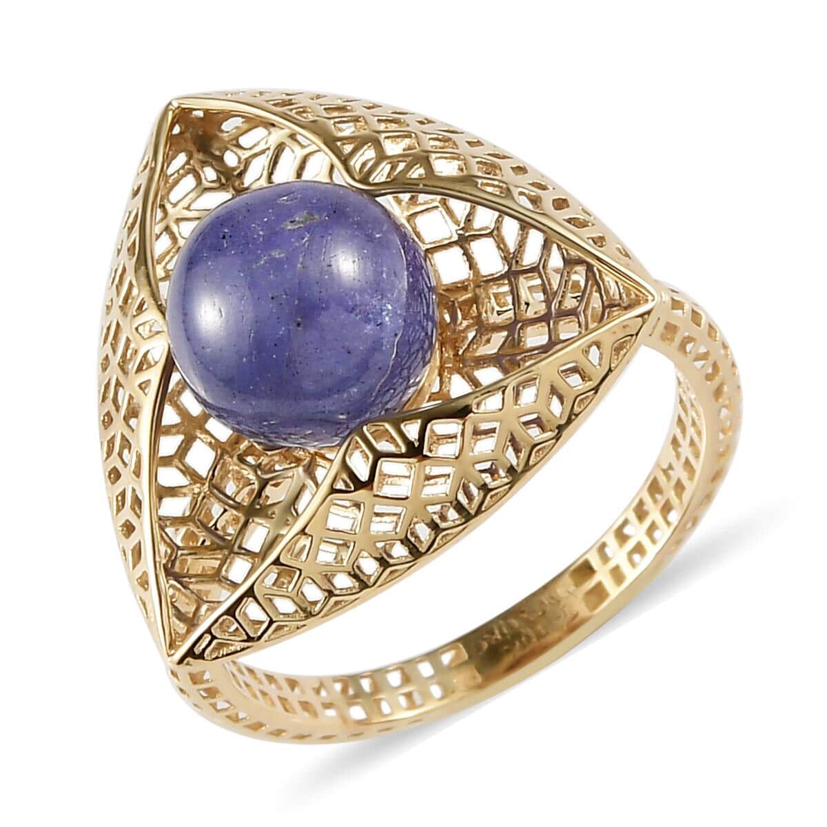 MIRAGE COLLECTION 10K Yellow Gold Premium AA Tanzanite Beads Ring (Size 10.0) 3.35 ctw image number 0