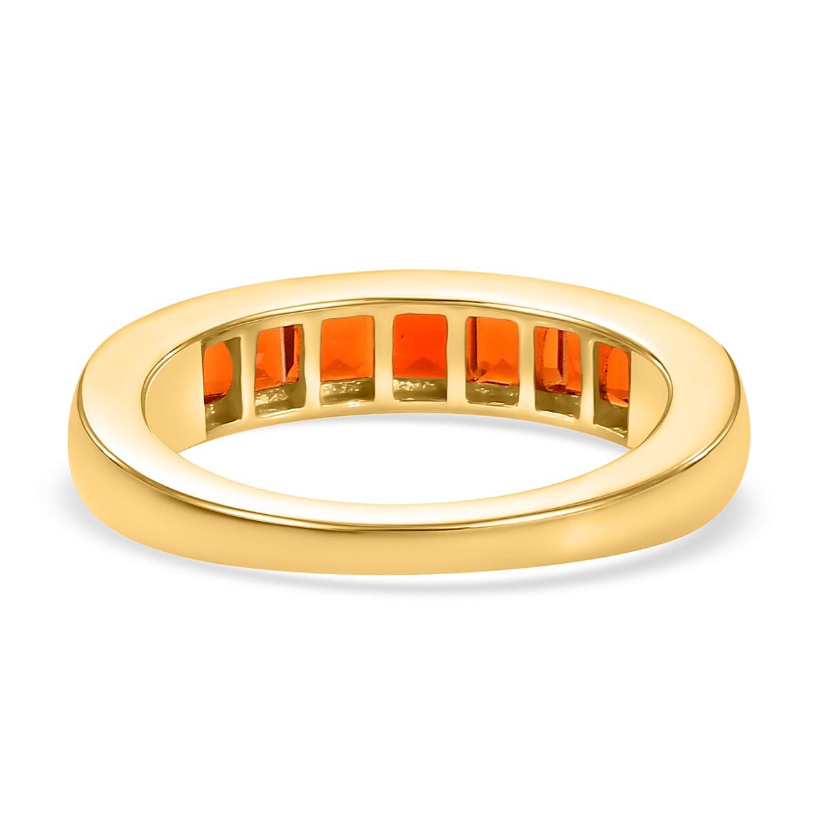 Crimson Fire Opal 0.84 ctw Ring in Vermeil Yellow Gold Over Sterling Silver (Size 10.0)