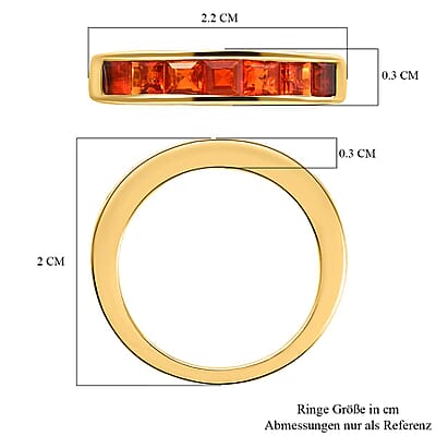 Crimson Fire Opal 0.84 ctw Ring in Vermeil Yellow Gold Over Sterling Silver (Size 10.0)