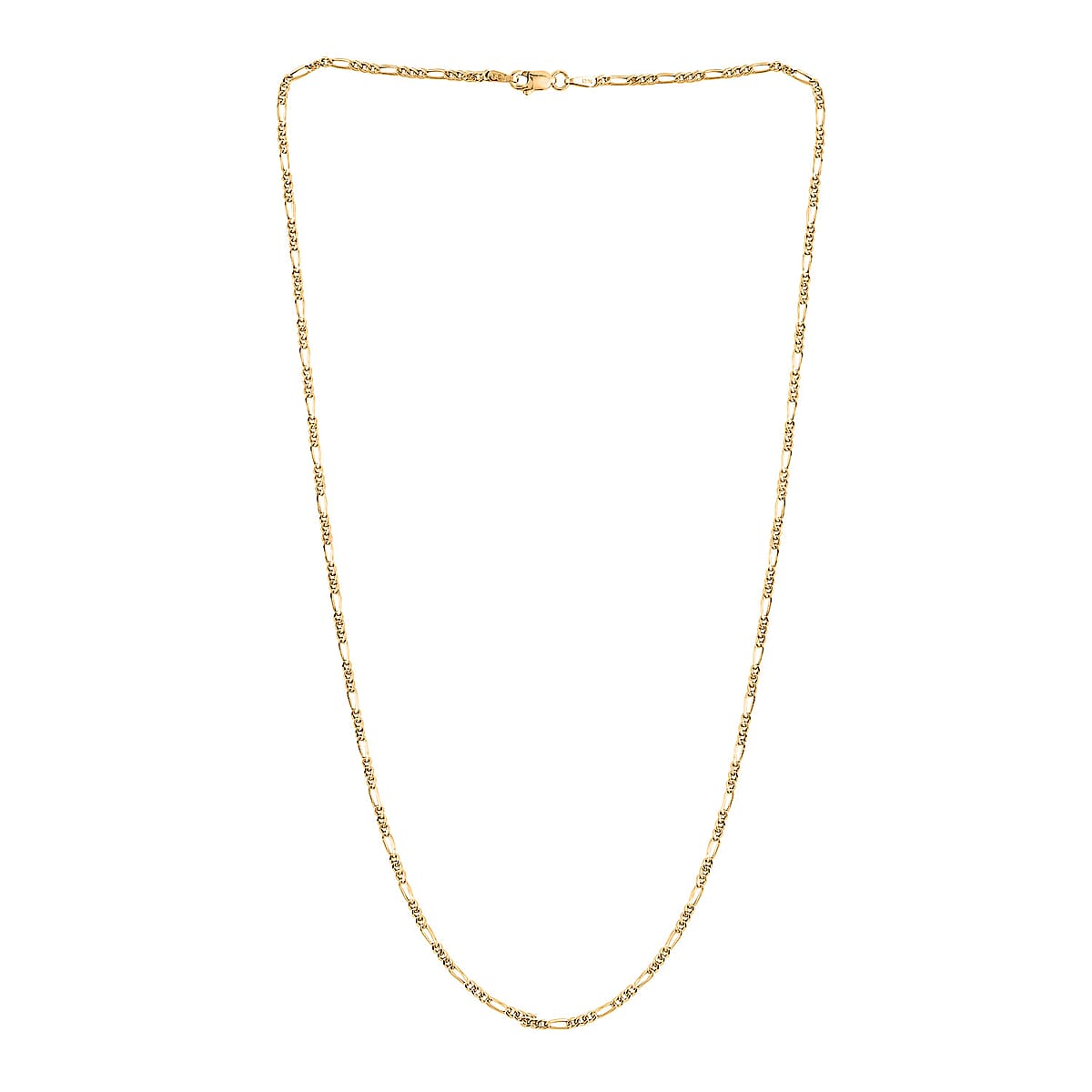 14K Yellow Gold Figaro Necklace, Figaro Chain, Gold Chain, Wedding Gifts (20 Inches) image number 1
