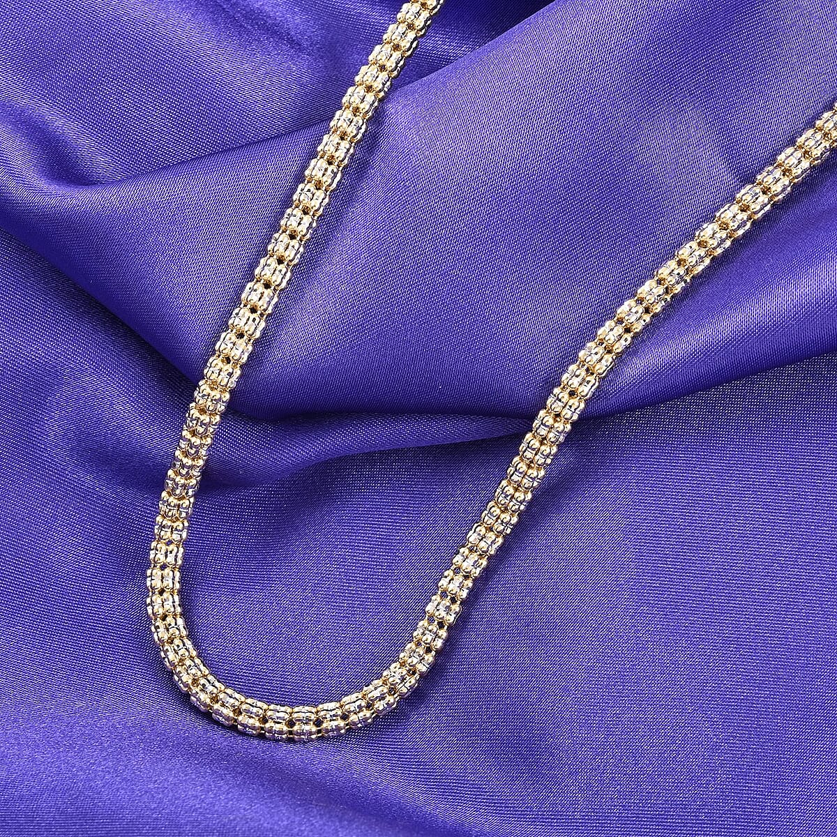 10K Yellow & White Gold Two-tone Ice Necklace 20 Inches 29.35 Grams image number 1