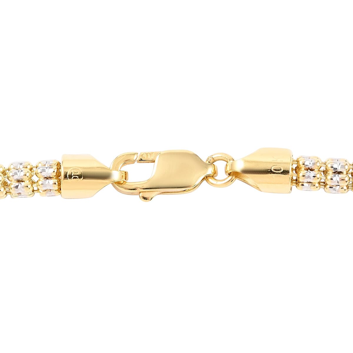 10K Yellow & White Gold Two-tone Ice Necklace 20 Inches 29.35 Grams image number 3
