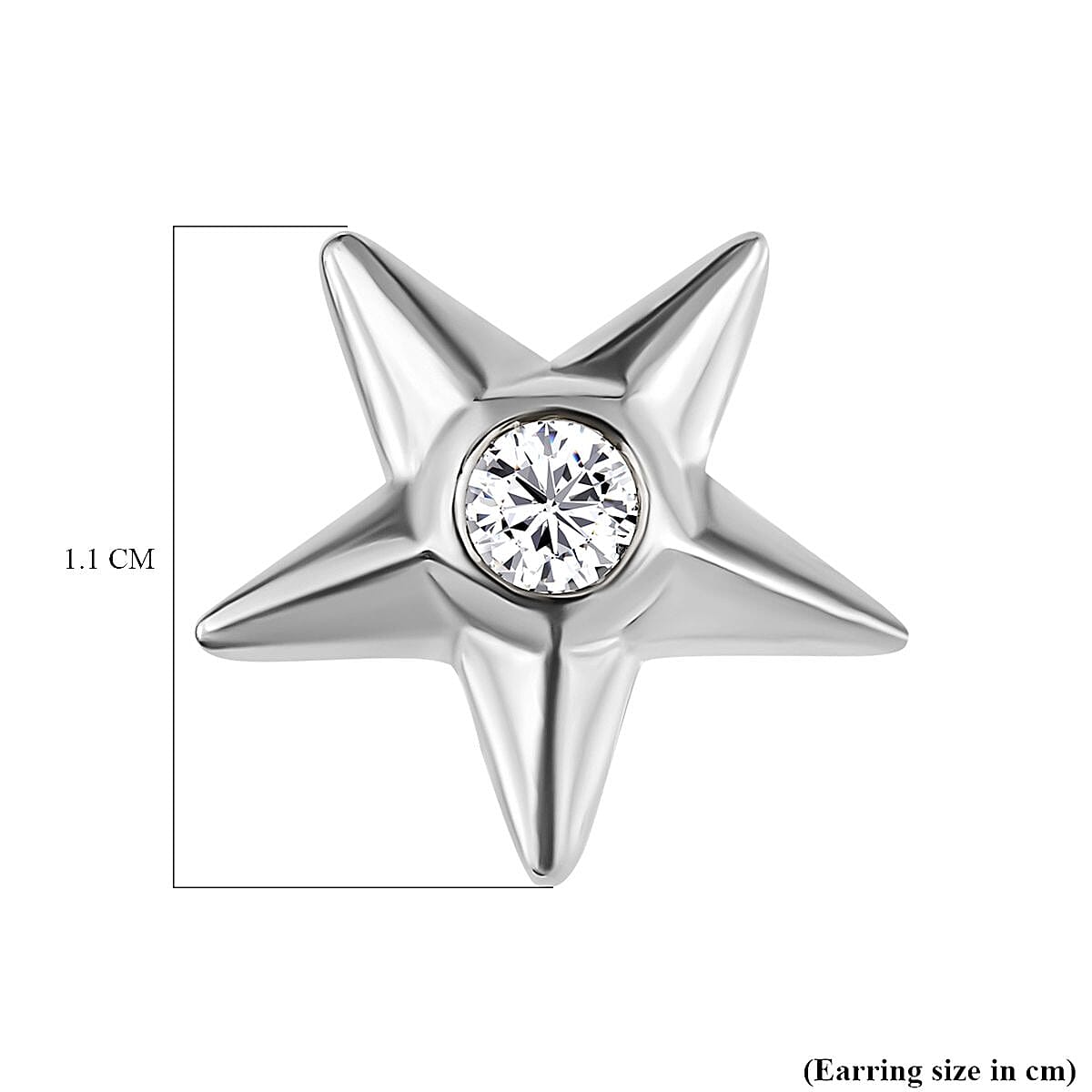 Moissanite Star Earrings in Platinum Over Sterling Silver 0.20 ctw