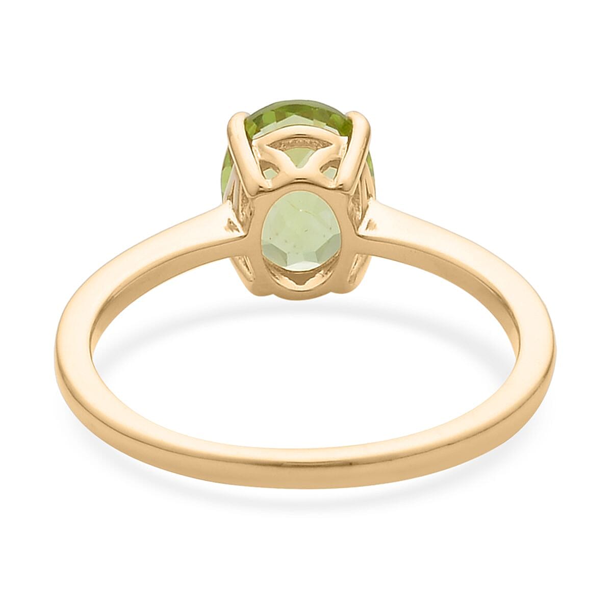 Premium Peridot Solitaire Ring in Vermeil YG Over Sterling Silver (Size 10.0) 1.90 ctw image number 4