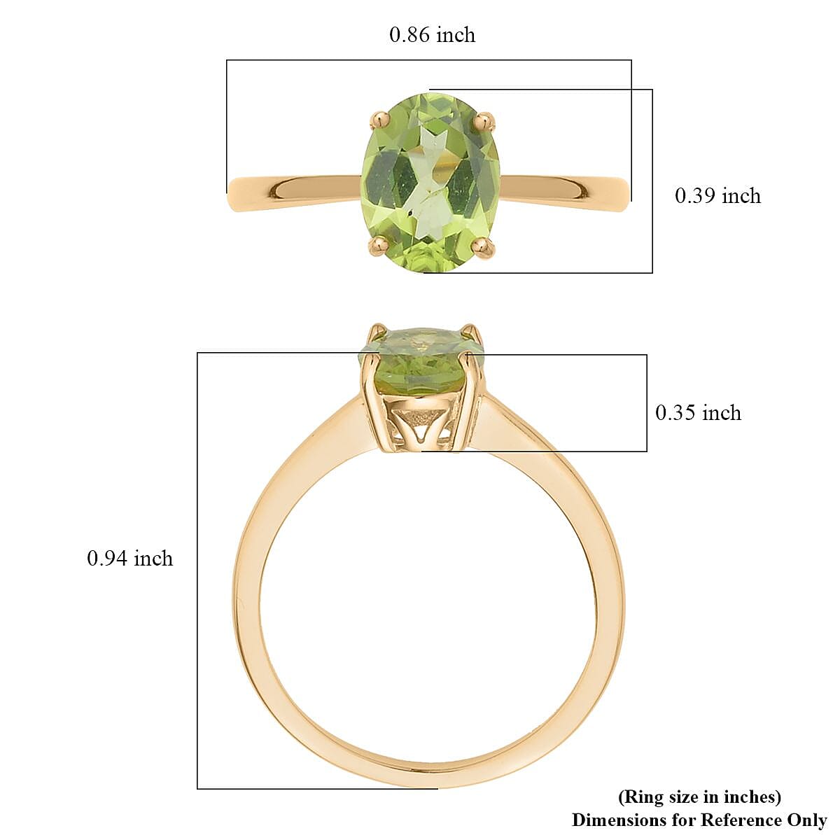 Premium Peridot Solitaire Ring in Vermeil YG Over Sterling Silver (Size 10.0) 1.90 ctw image number 5