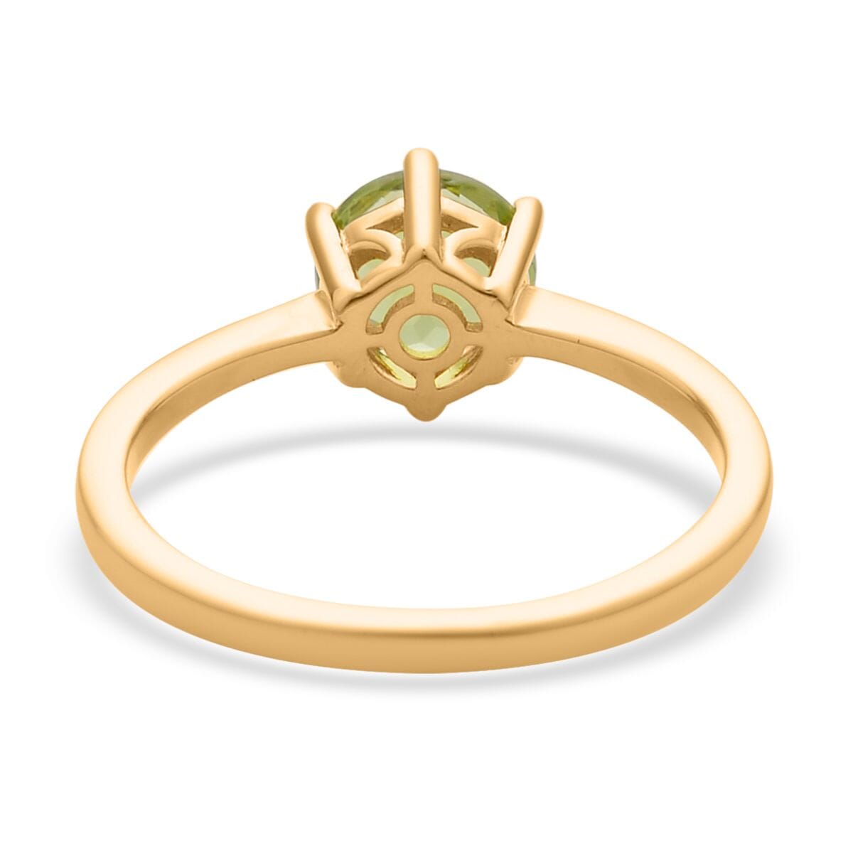Premium Peridot Solitaire Ring in Vermeil Yellow Gold Over Sterling Silver (Size 8.0) 1.50 ctw image number 4