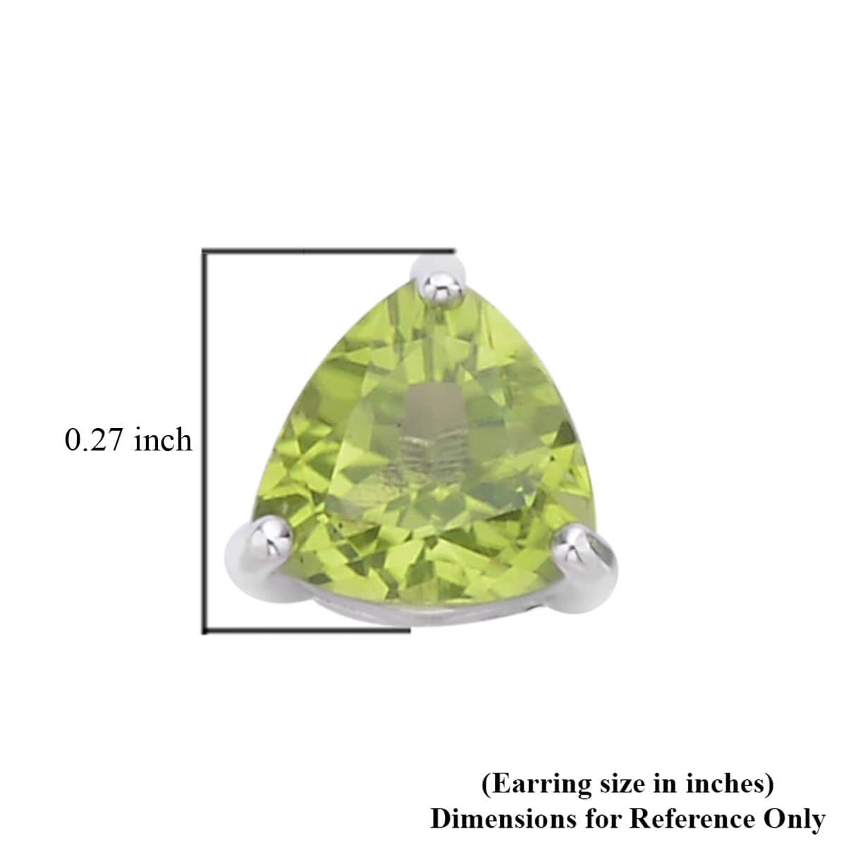 Premium Peridot Solitaire Stud Earrings in Rhodium Over Sterling Silver 2.65 ctw image number 4