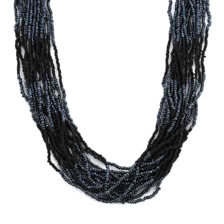 22 Single Strand Oxidized Sterling Silver Beaded Necklace 5 mm
