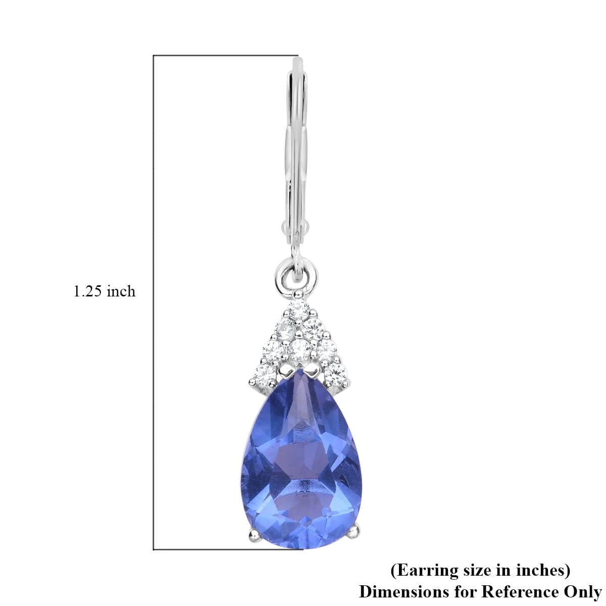 Color Change Fluorite and Natural White Zircon Drop Earrings in Rhodium Over Sterling Silver 7.35 ctw image number 4