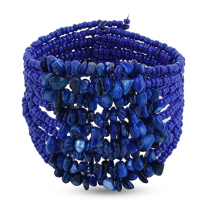 Purple Seed Beaded Adjustable Bracelet 4.00 ctw