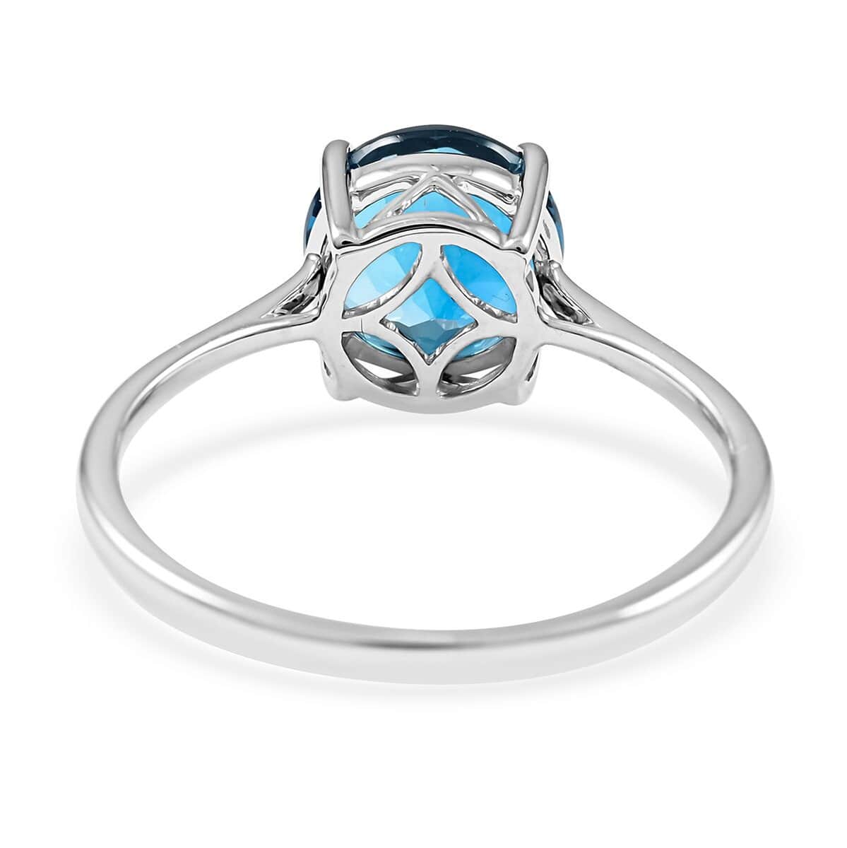 Luxoro 10K White Gold AAA London Blue Topaz Solitaire Ring (Size 9.0) 2.45 ctw image number 4