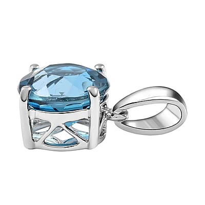 Luxoro AAA London Blue Topaz 2.45 ctw Solitaire Pendant in 10K White Gold