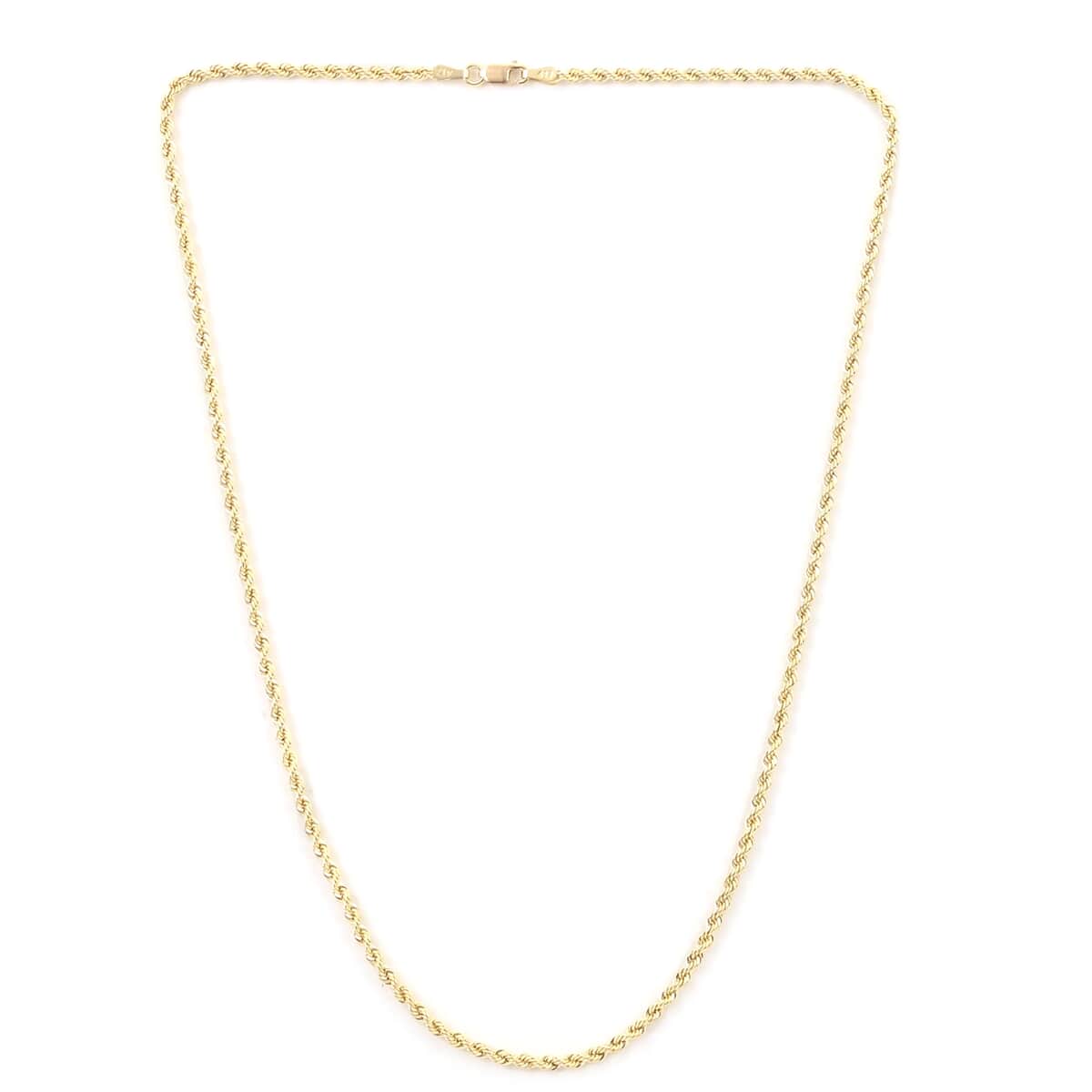 Ankur Treasure Chest 10K Yellow Gold 2mm Rope Necklace 20 Inches 2.90 Grams image number 2