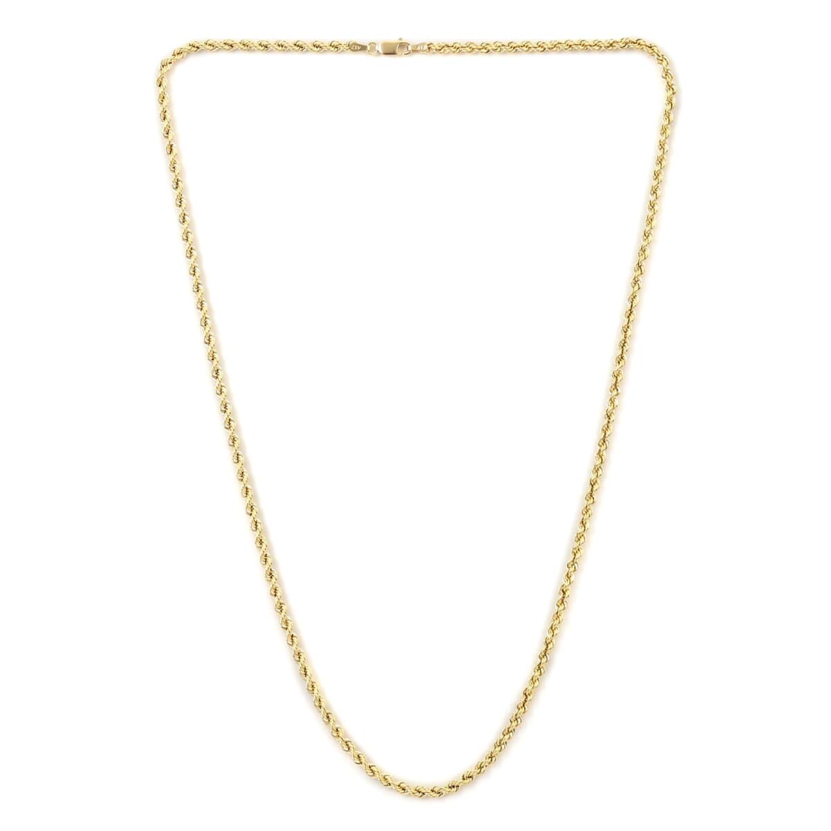 14K Yellow Gold 1.5mm Rope Chain Necklace 18 Inches 1.50 Grams image number 3