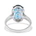 Luxoro AAA London Blue Topaz Ring, Certified & Appraised Blue Topaz Ring, Diamond Accent Ring, 10K White Gold, Wedding Rings 7.25 ctw (Size 6) image number 4
