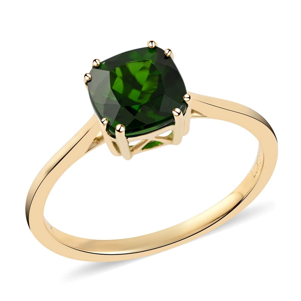 Certified Luxoro 10K Yellow Gold AAA Chrome Diopside Solitaire Ring 1.60 ctw image number 0