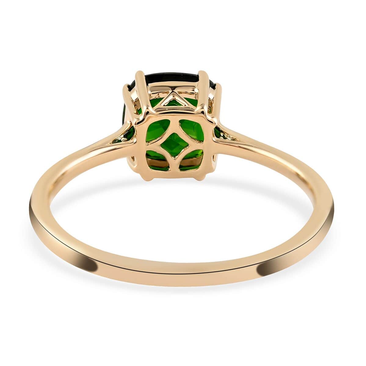 Certified Luxoro 10K Yellow Gold AAA Chrome Diopside Solitaire Ring 1.60 ctw image number 3