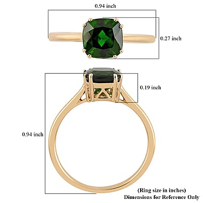 Certified and Appraised Luxoro 10K Yellow Gold AAA Chrome Diopside Solitaire Ring (Size 10.0) 1.60 ctw