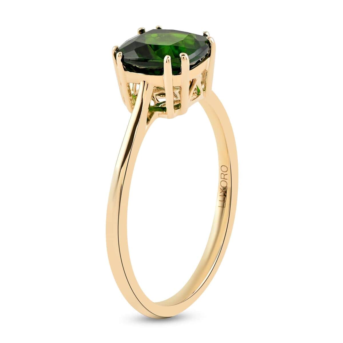 Certified Luxoro 10K Yellow Gold AAA Chrome Diopside Solitaire Ring (Size 6.0) 1.60 ctw image number 2