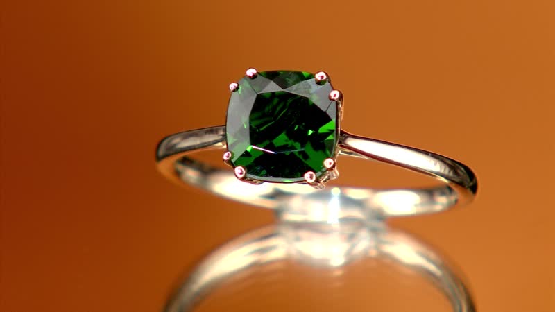 Certified Luxoro 10K Yellow Gold AAA Chrome Diopside Solitaire Ring 1.60 ctw