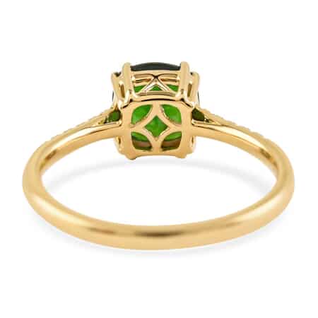 Certified & Appraised LUXORO 10K Yellow Gold AAA Natural Chrome Diopside and G-H I1 Diamond Ring 1.70 ctw image number 3