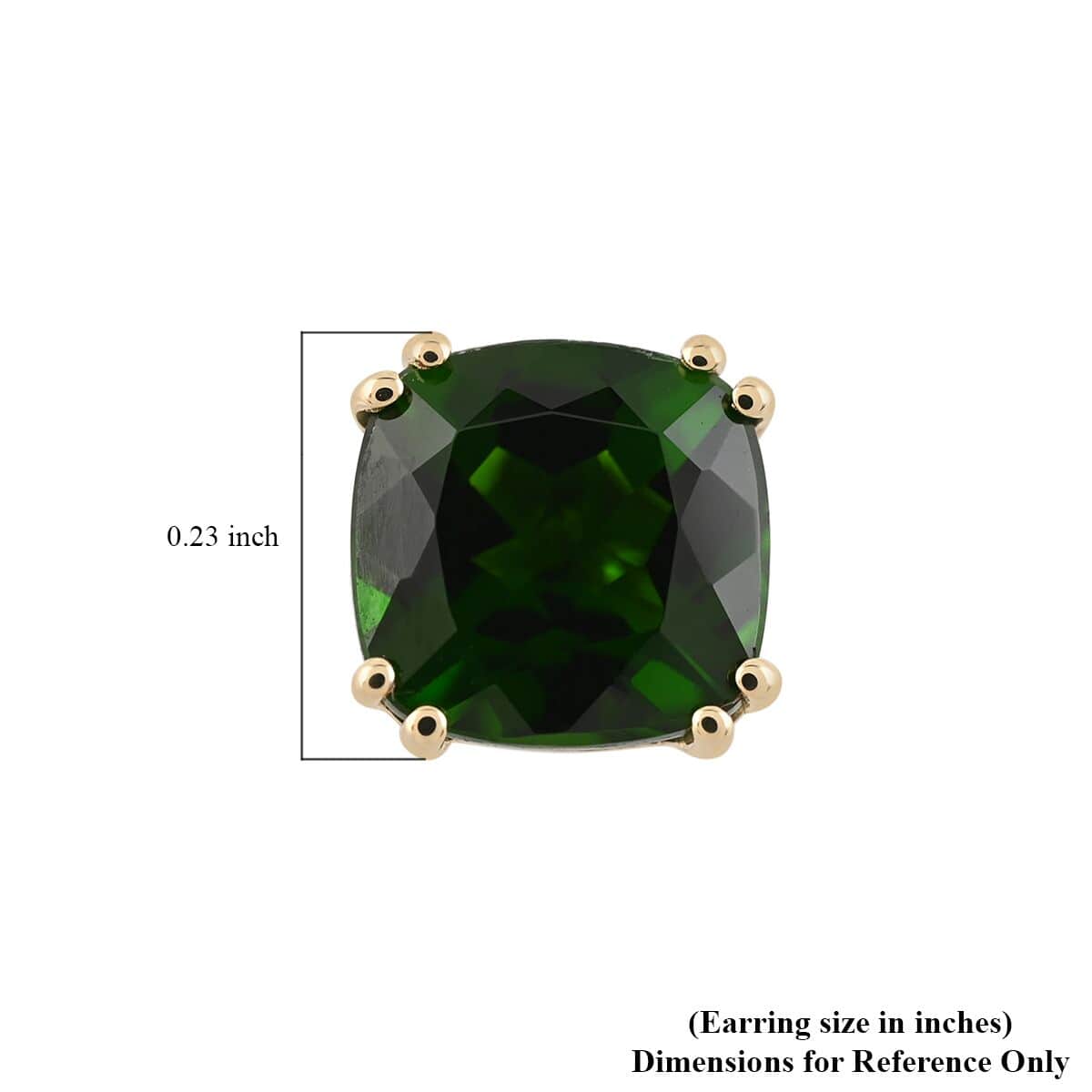 Certified & Appraised Luxoro 10K Yellow Gold AAA Chrome Diopside Solitaire Stud Earrings 3.15 ctw image number 4