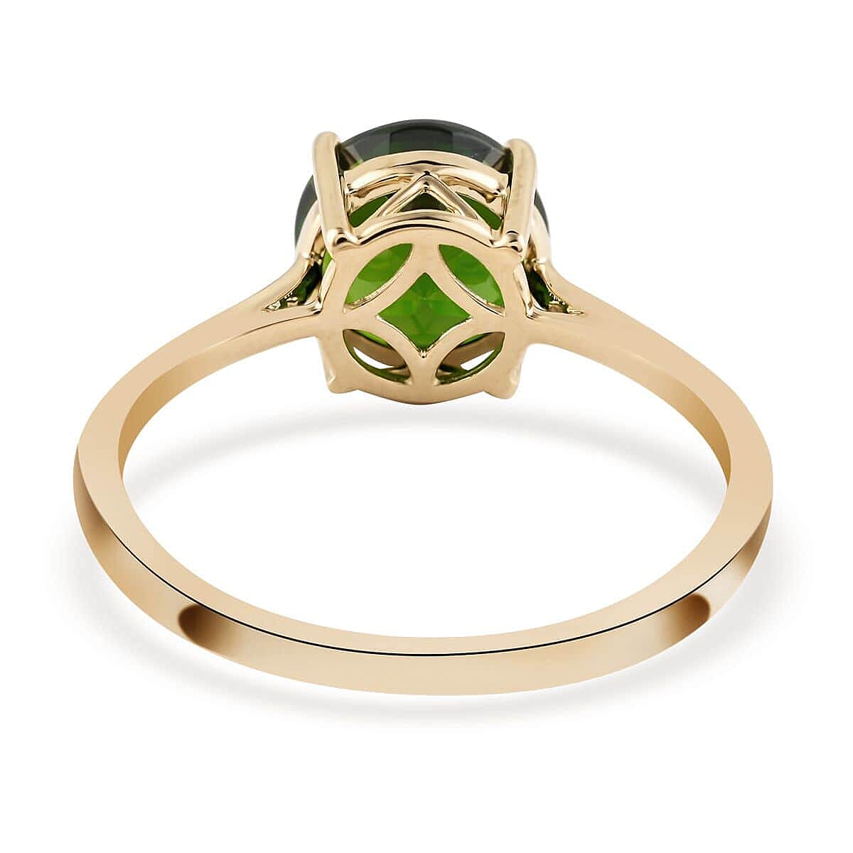 Certified Luxoro 10K Yellow Gold AAA Chrome Diopside Solitaire Ring (Size 10.0) 2.15 ctw