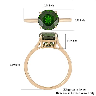 Certified Luxoro 10K Yellow Gold AAA Chrome Diopside Solitaire Ring (Size 10.0) 2.15 ctw