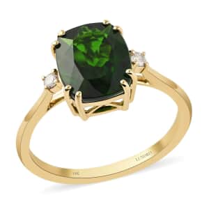 Certified and Appraised Luxoro 14K Yellow Gold AAA Chrome Diopside and G-H I1 Diamond Ring (Size 10.0) 2.90 ctw