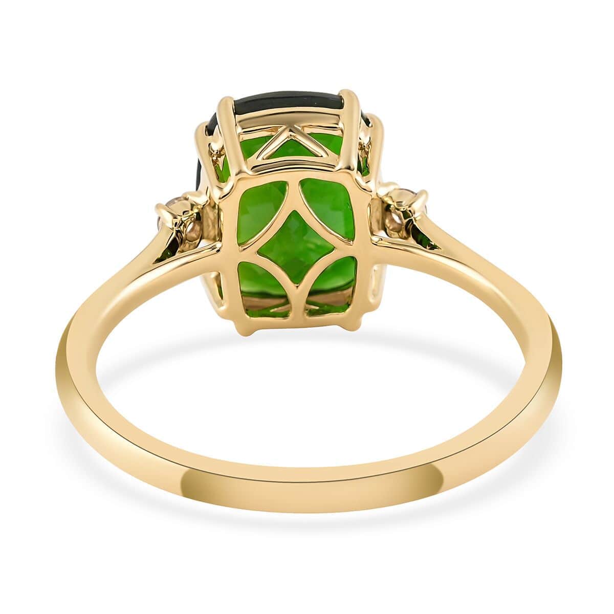 Certified & Appraised LUXORO 14K Yellow Gold AAA Natural Chrome Diopside and G-H I1 Diamond Ring 2.15 Grams 2.90 ctw image number 3