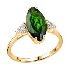 Certified & Appraised Luxoro AAA Chrome Diopside and G-H I1 Diamond 2.80 ctw Ring in 14K Yellow Gold (Size 10.0)