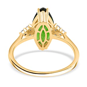 Certified & Appraised Luxoro AAA Chrome Diopside and G-H I1 Diamond 2.80 ctw Ring in 14K Yellow Gold (Size 7.0)