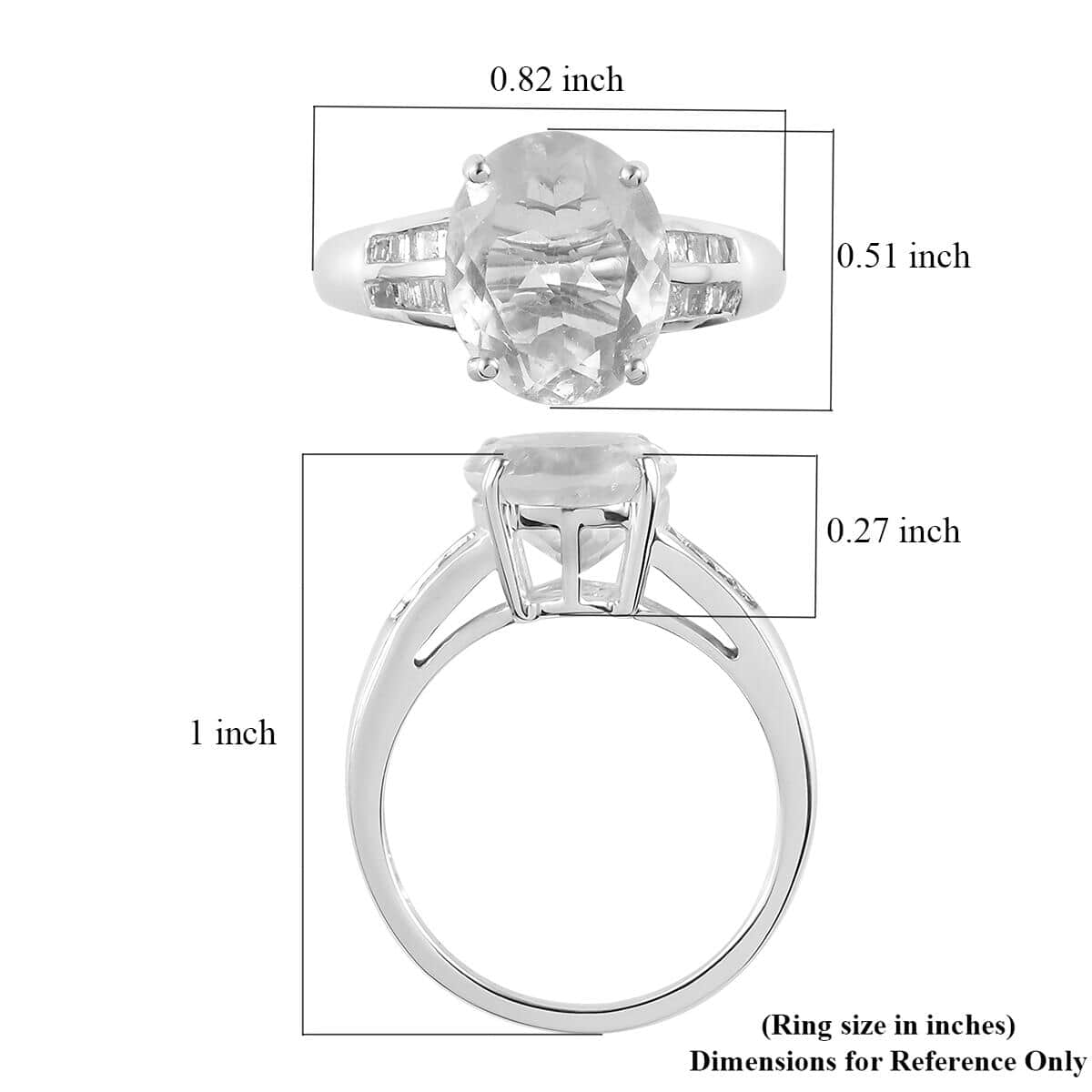 Luxoro 10K White Gold Premium Mexican Hyalite Opal and Diamond Ring (Size 10.0) with Free UV Flash Light 2.75 ctw image number 5