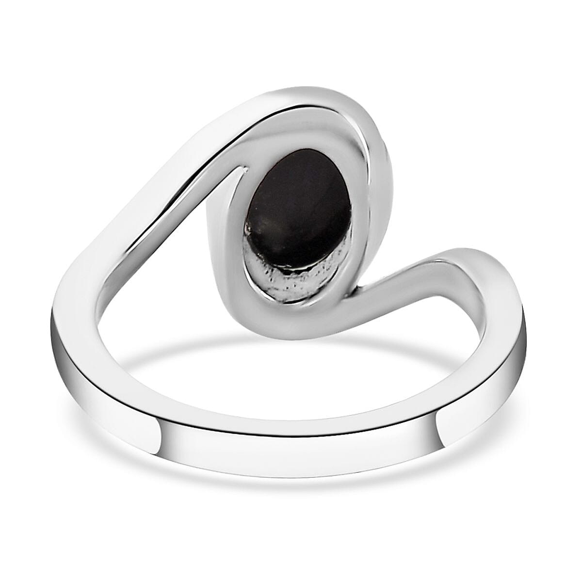 Boulder Opal Triplet Bypass Ring in Stainless Steel (Size 10.0) 0.90 ctw