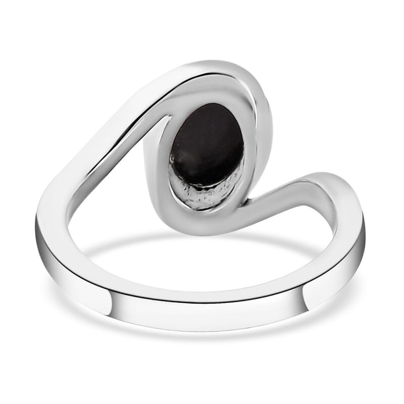 Boulder Opal Triplet Bypass Ring in Stainless Steel (Size 10.0) 0.90 ctw