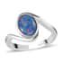 Boulder Opal Triplet Bypass Ring in Stainless Steel (Size 8.0) 0.90 ctw image number 0