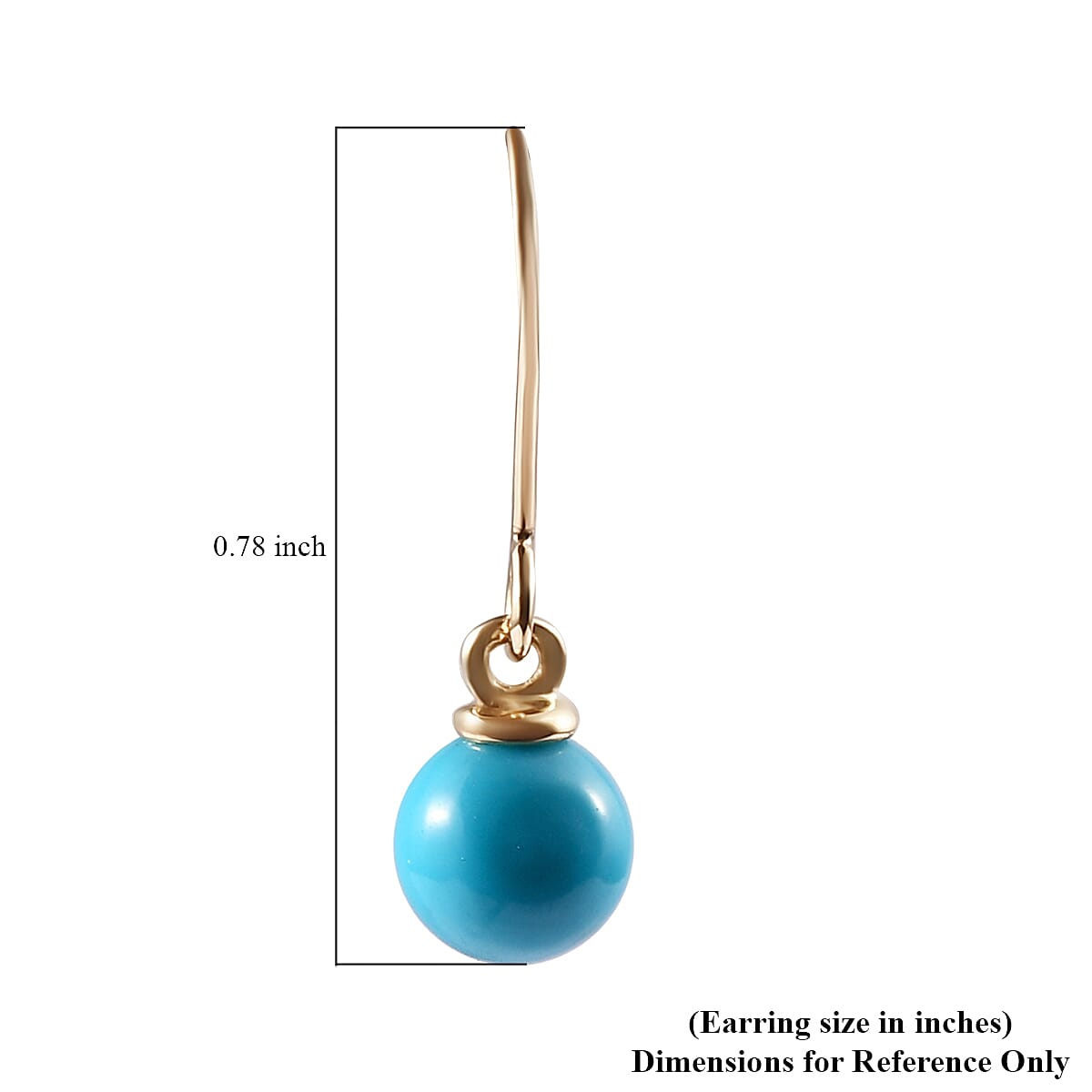 Luxoro 10K Yellow Gold Sleeping Beauty Turquoise Dangling Earrings 2.65 ctw image number 4