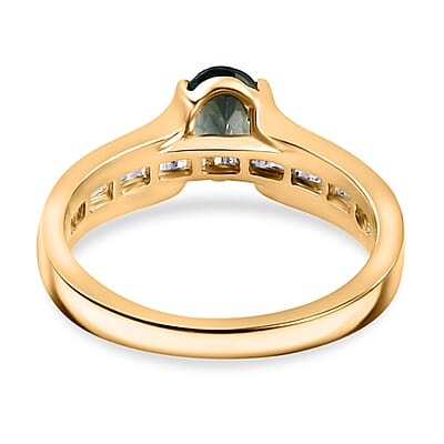 Luxoro 14K Yellow Gold AAA Narsipatnam Alexandrite and G-H I3 Diamond Ring (Size 6.0) 1.00 ctw