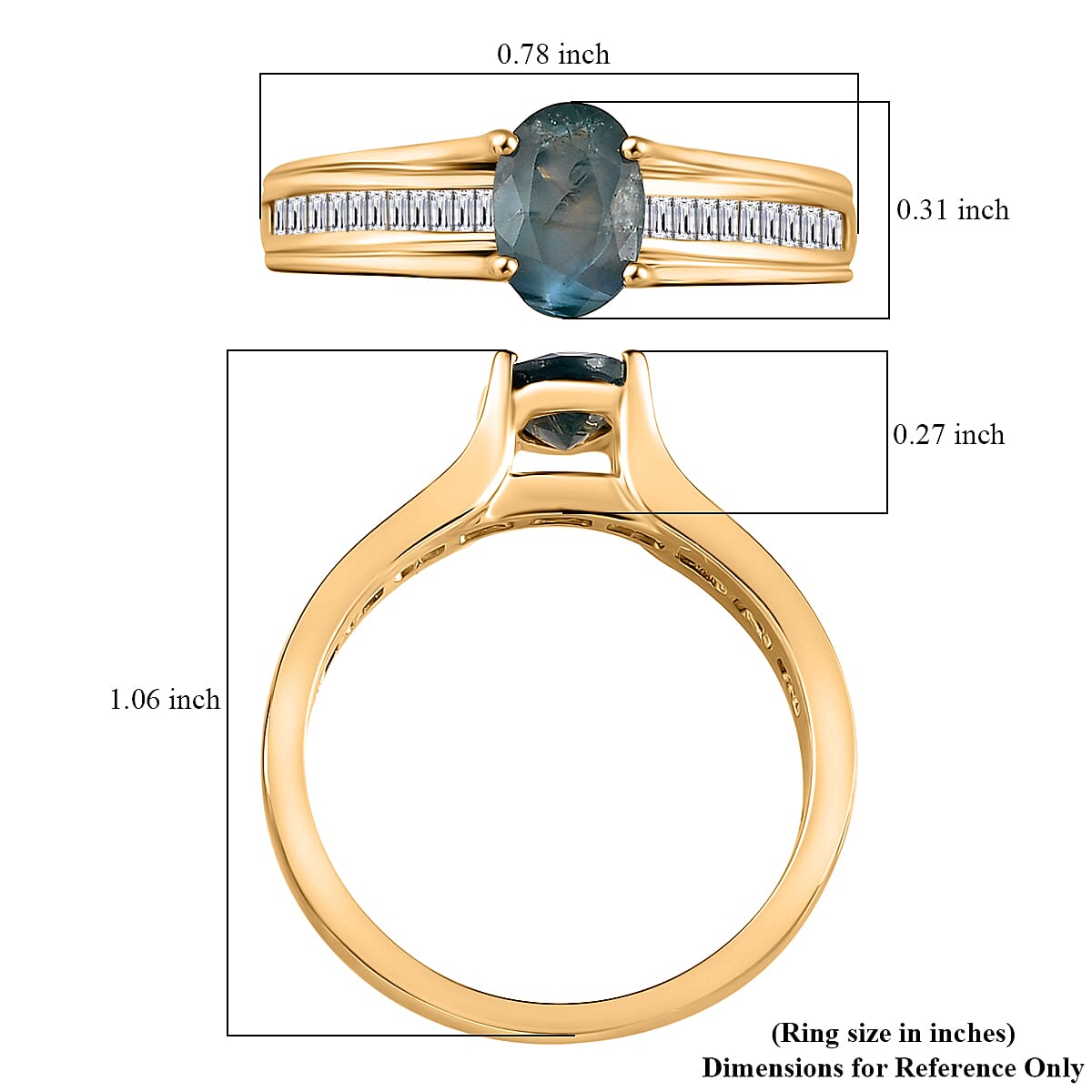 Luxoro 14K Yellow Gold AAA Narsipatnam Alexandrite and G-H I3 Diamond Ring (Size 6.0) 1.00 ctw